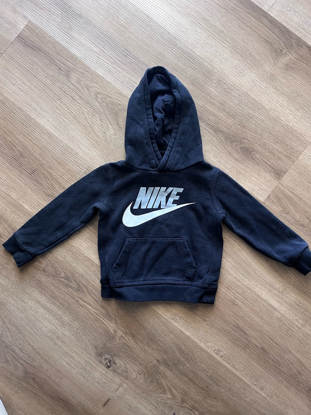 Nike Kids Black Hoodie with White Swoosh Logo